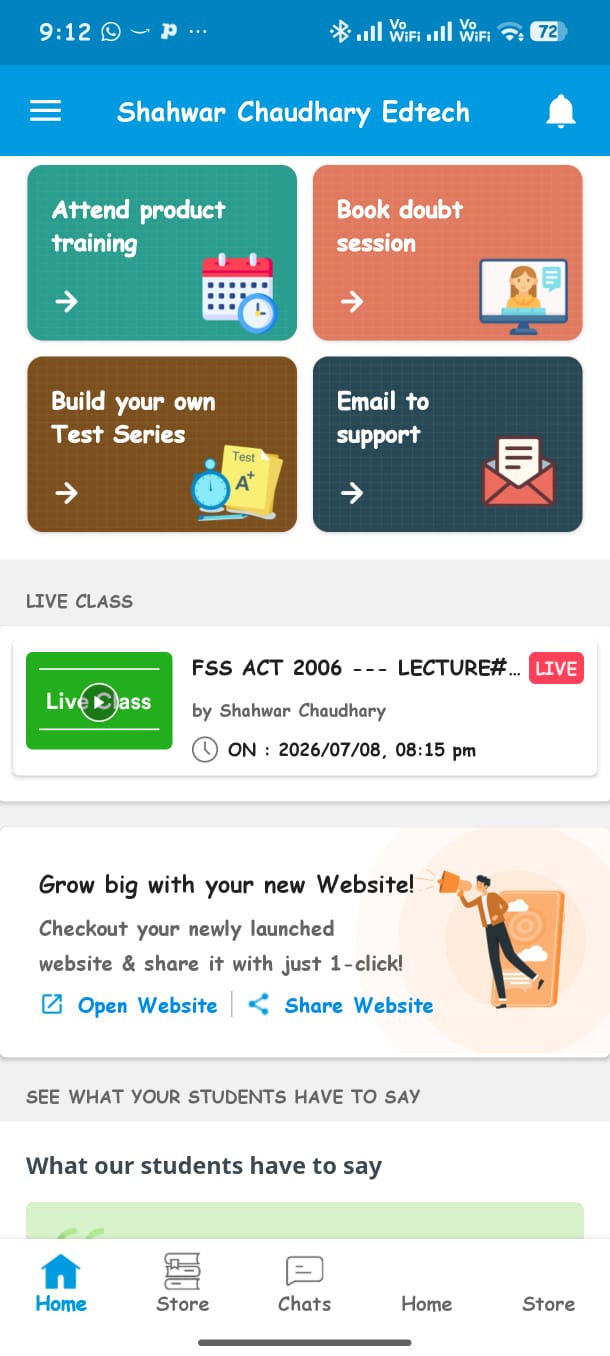 SC EdTech app — Home Dashboard